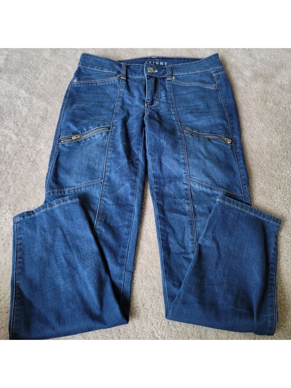 White House Black Market Skinny Crop Jeans with Utility Details Size 0